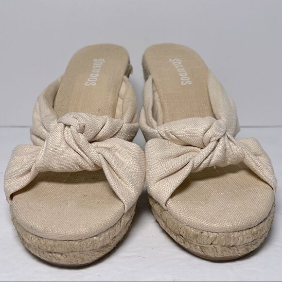 Soludos Ivory Knotted Wedge Espadrille Heels 6.5 - Picture 2 of 10